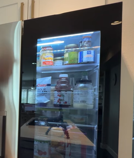 Illuminated Door-in-Door viewing panel showing frequently used foods